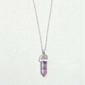 Aura Crystal Point Pendant Necklace In Silver BNIB